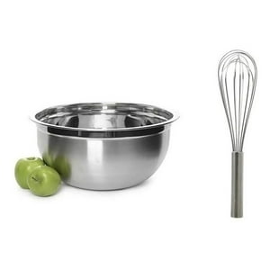 Genérico - Pack X2 Batidor Manual 30Cm + Bowl Acero Inoxidable 28Cm
