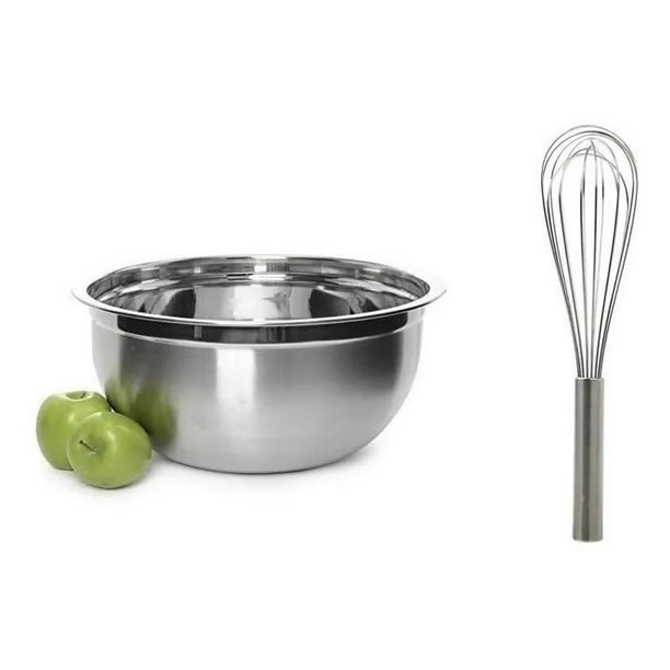 Pack X2 Batidor Manual 30cm + Bowl Acero Inoxidable 26cm