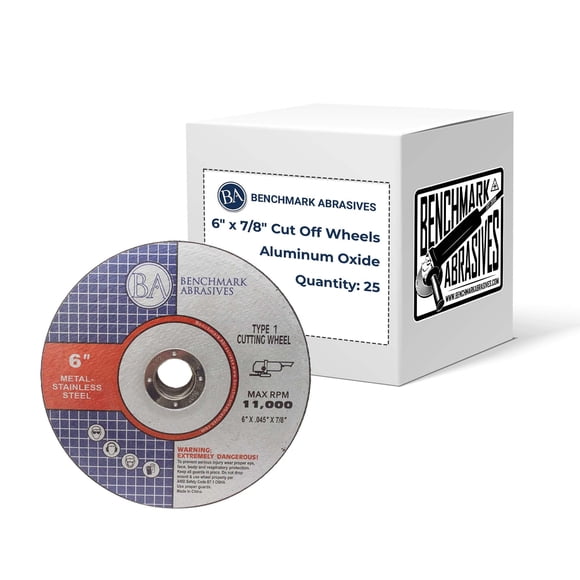 Cut Off Wheels Benchmark Abrasives de 6 pulgadas para metal, 25 unidades