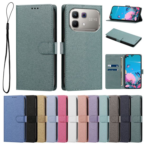 Cartera Protectora para Infinix Note 60 con Soporte, Verde Oscuro