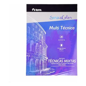Block Artístico Multitécnica A4, 20H Sense Of Color. Torre Blanco
