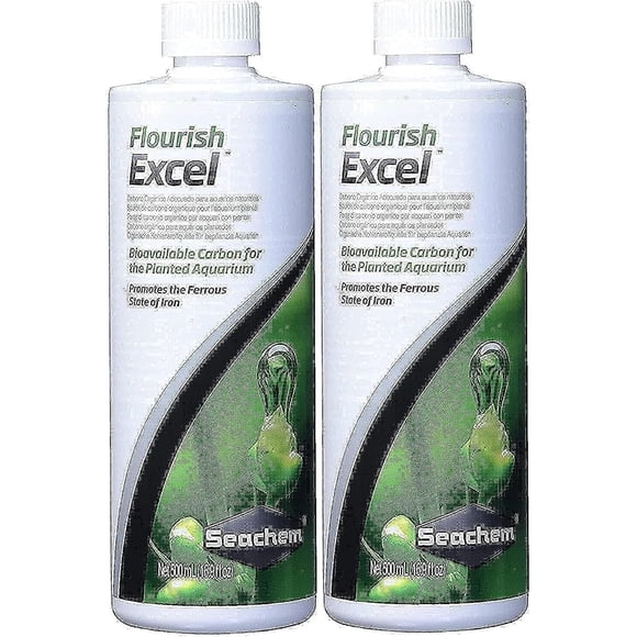 Fertilizante para plantas Seachem Flourish Excel, 500 ml, paquete de 2