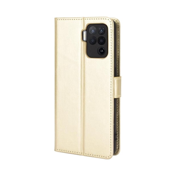 Funda tipo libro para OPPO Reno 5 Lite/ Reno 5F, cartera todo‑en‑uno, funda multifuncional con tarjetero y correa de muñeca desmontable
