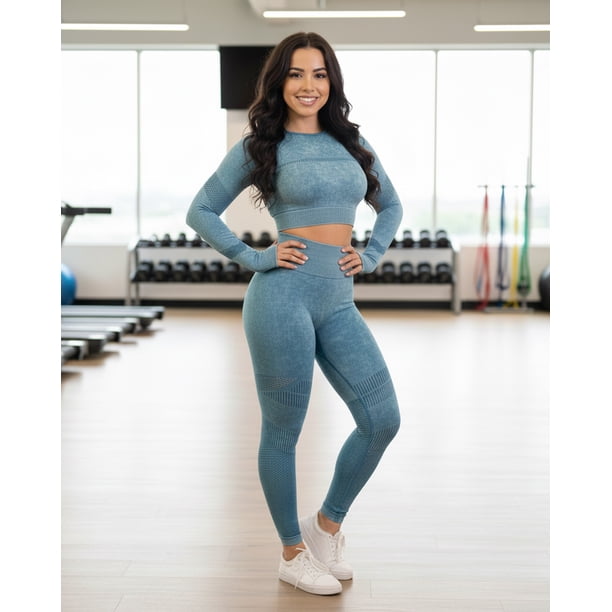 Conjunto Deportivo Mujer Pre Lavado Fitness Yoga Premium