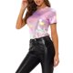 thumbnail image 4 of INSPIRE CHIC Blusas de Fiesta Brillantes de Manga Corta con Textura Metálica para Mujer S NINGUNO16, 4 of 6