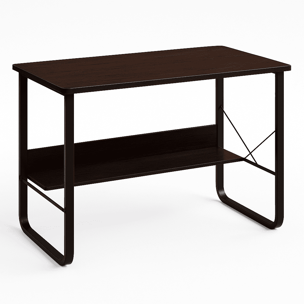 Spacehome - Escritorio Home Office Industrial – Dark Wood, Reforzado Y Estable