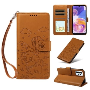 Funda Billetera Foxdock Compatible Con Samsung Galaxy A23 4G/5G, Diseño Perrito Tierno, Ranuras Para Tarjetas Y Soporte Plegable