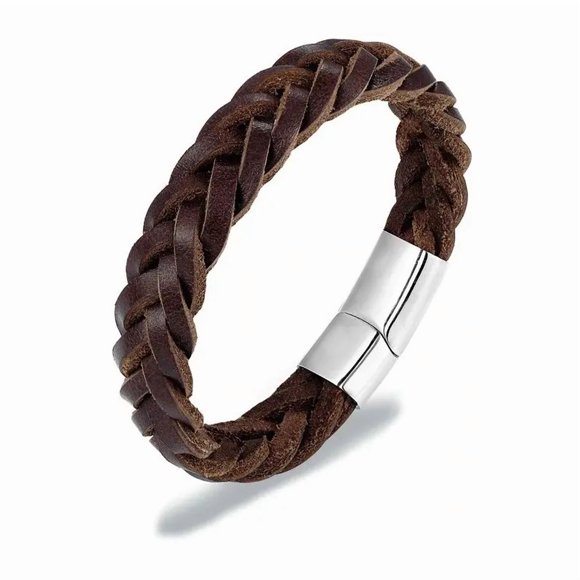 Pulsera de Caballero de Cuero Brown Elegante y Juvenil Ill