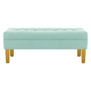 Bodevir - Banqueta Wood 2C Felpa 01 Verde Agua