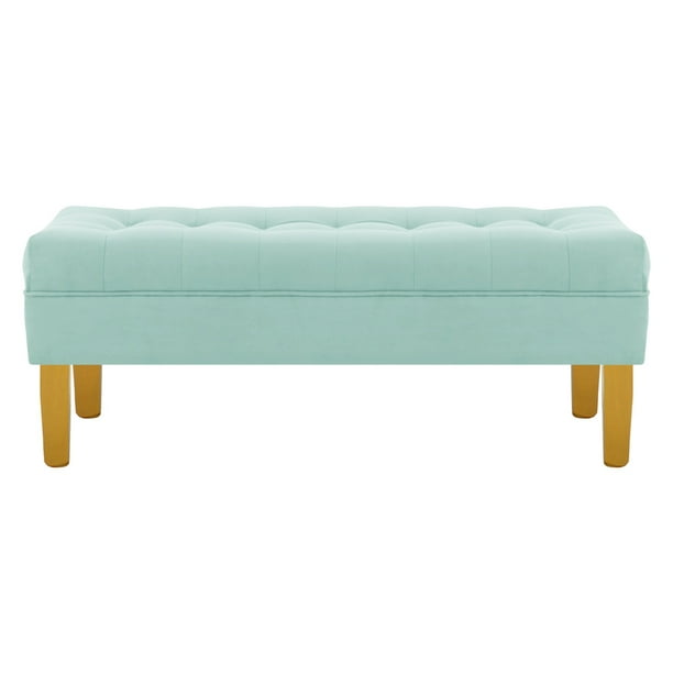 Banqueta Wood 2c Felpa 01 Verde Agua