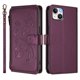 thumbnail image 2 of Funda Cartera Mariposa para [iPhone 14 Plus] con Soporte y Cremallera Violeta, 2 of 6
