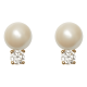 thumbnail image 1 of Aros Perla Oro 18kt Sobre Plata 925 Delicado Exclusivo Diseñ, 1 of 3