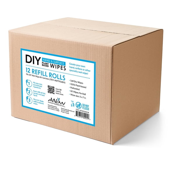 Toallitas Secas DIY para Manos y Superficies AWOW Professional 12 Rollos 600 Unidades