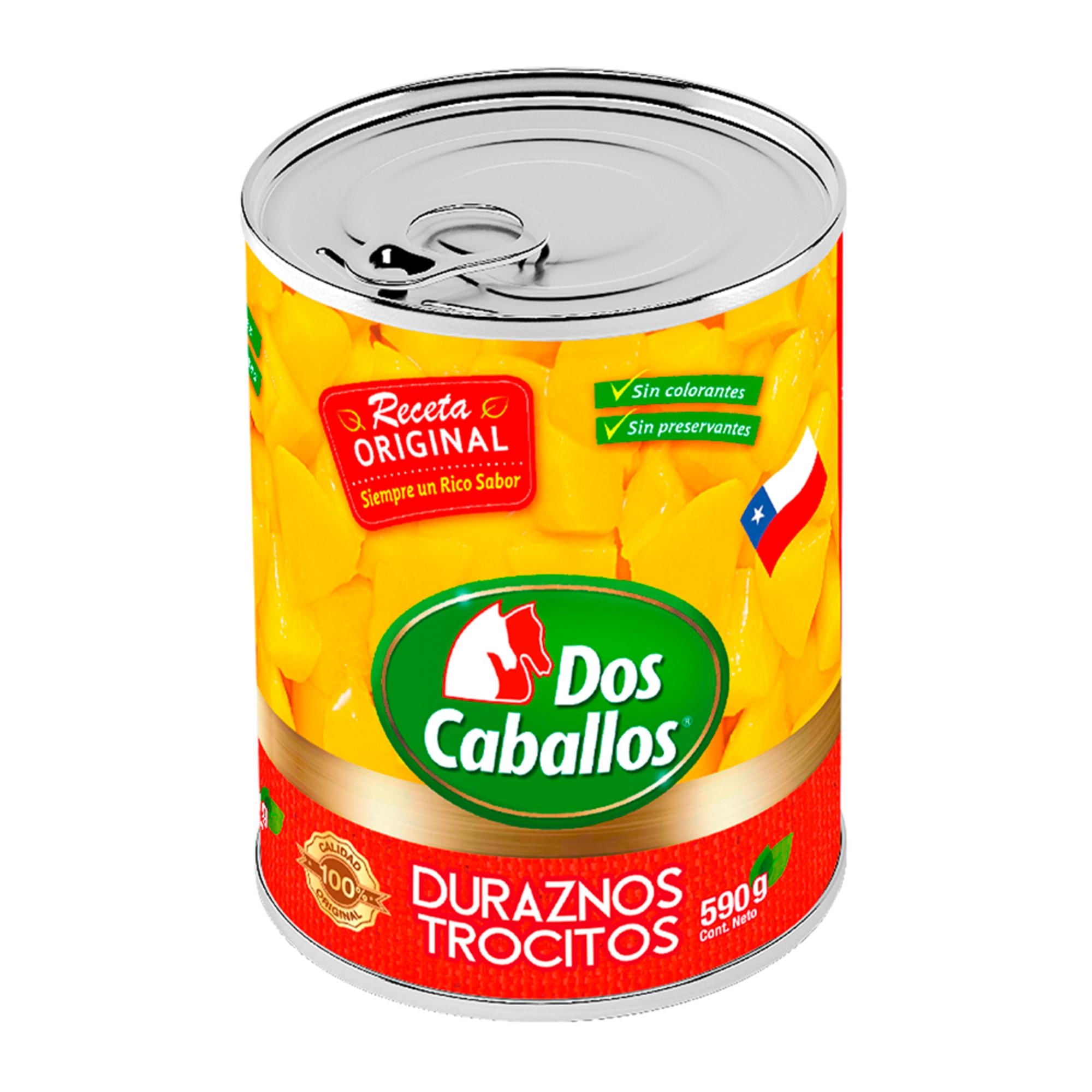 Duraznos En Trocitos Drenado 340 g - Neto 590 g Dos Caballos