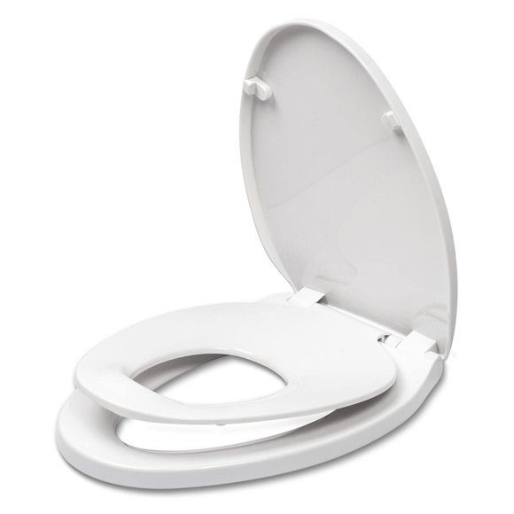 Asiento de inodoro WSSROGY alargado blanco con cierre lento