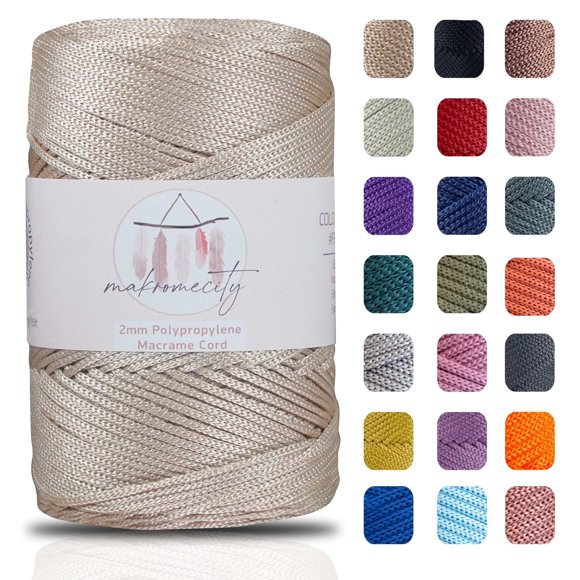 Cuerda de macramé Makromecity 2 mm 230 m Polipropileno Latte