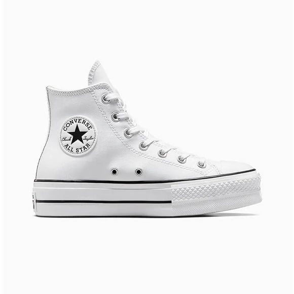 Zapatilla Converse Caña Alta Chuck Taylor All Star Lift Cuero 561676C blanco 8.5