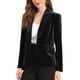 thumbnail image 4 of INSPIRE CHIC Chaqueta de Mujer de Terciopelo con Solapa, Manga Larga, Botón Abajo, Traje de Cóctel de Negocios, Talla S, Negro, 4 of 6