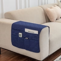 Xusx111 - Sofá Apoyabrazos Organizador Con 6 Bolsillos, Antideslizante Sofá Reclinable Sillón Caddy, Lavable Mandos Remotos Titular, Almacenamiento Para Revista, Tableta (Azul Marino)