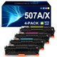 thumbnail image 1 of Cartucho de tóner compatible ALLWORK para HP 507X 507A CE400A CE400X CE401X CE402X CE403X para impresoras HP LaserJet Enterprise M570dn M551dn M551n M575dn M551xh M570dw (KCMY, paquete de 4), 1 of 6