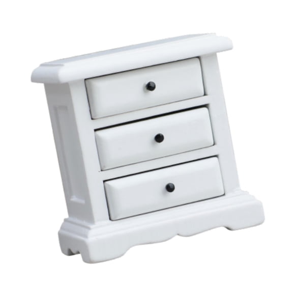 Mesita De Noche De Madera Para Casa De Muñecas, Escala 1/12, Para Accesorios De Fotografía, Color Blanco