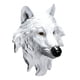 thumbnail image 3 of Cabeza De Lobo De Resina Decoraciones De Pared Mano De Obra Fina Duradera Decoración De Paredes De Habitación Blanco, 3 of 5