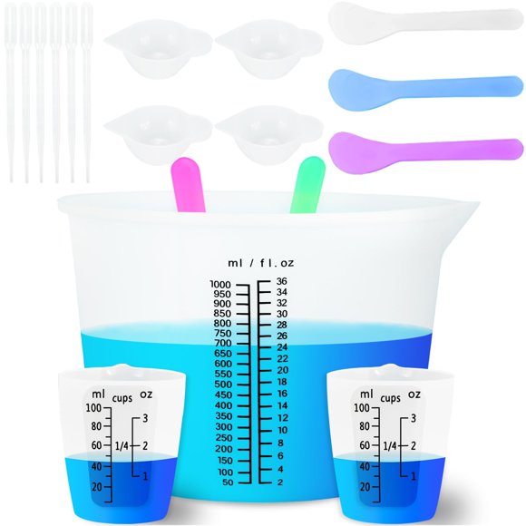 Juego de 2 tazas medidoras de silicona Creahaus 1000 ml