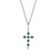 thumbnail image 1 of Collar HESHPAWS Cruz de Plata S925 con Piedra de Nacimiento Verde, 1 of 3