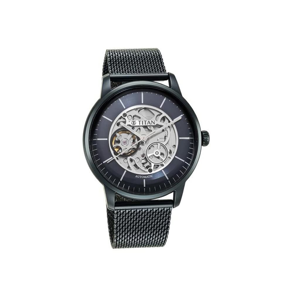 Reloj Titan Mechanical 90110 Para Hombre De Acero Inoxidable Azul