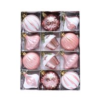 Magideal - 12 Adornos Navideños, Adornos Para Árboles De Navidad, Bolas Para Árboles De Navidad, Decoración Del Hogar, Para Colgar En Las Celebraciones Navideñas Rosa Roja