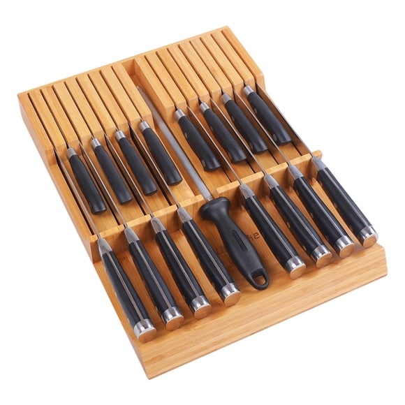 Organizador De Bloques De Cuchillos De Bambú De Bambú Para 16 Cuchillos