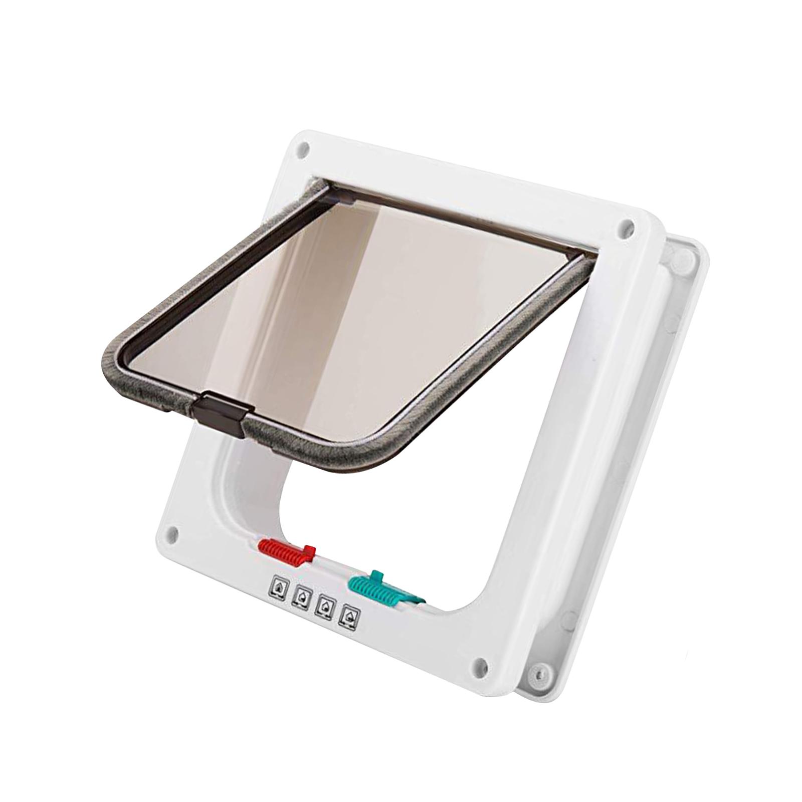 Ioensy - Puertas Portátiles Para Perros Y Gatos, Puertas Para Gatos Para Ventanas Y Paredes, Para Interiores Y Exteriores, Color Blanco