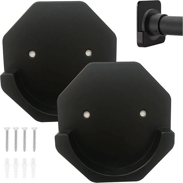 Upgrade Your Shower Experience with 2pcs Adhesive Shower Curtain Rod Tension Holders - Easy Stick On Wall Brackets with Extra Support for a No-Damage Installation in Your Bathroom or Cloakroom