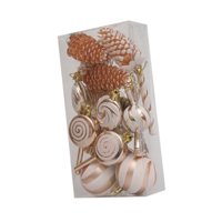 Magideal - 15X Adornos Navideños Colgantes Juego De Bolas De De Navidad Colgante Artesanal Bolas De Navidad Decorativas En Forma De Gota Adornos Para Fiest Naranja Claro