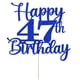 thumbnail image 2 of Decoración para tartas Kaoenla Happy 47th Birthday 47 años con purpurina azul, 2 of 8