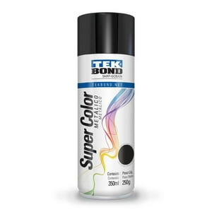 Tekbond - Pintura Acrilica Aerosol 350Ml Metálico Negro