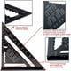 thumbnail image 3 of Transportador triangular BCC de 17 cm, de aleación de aluminio, para carpintero, escuadra métrica, regla angular profesional para carpintería, con transportador, herramienta de medición, color negro., 3 of 5