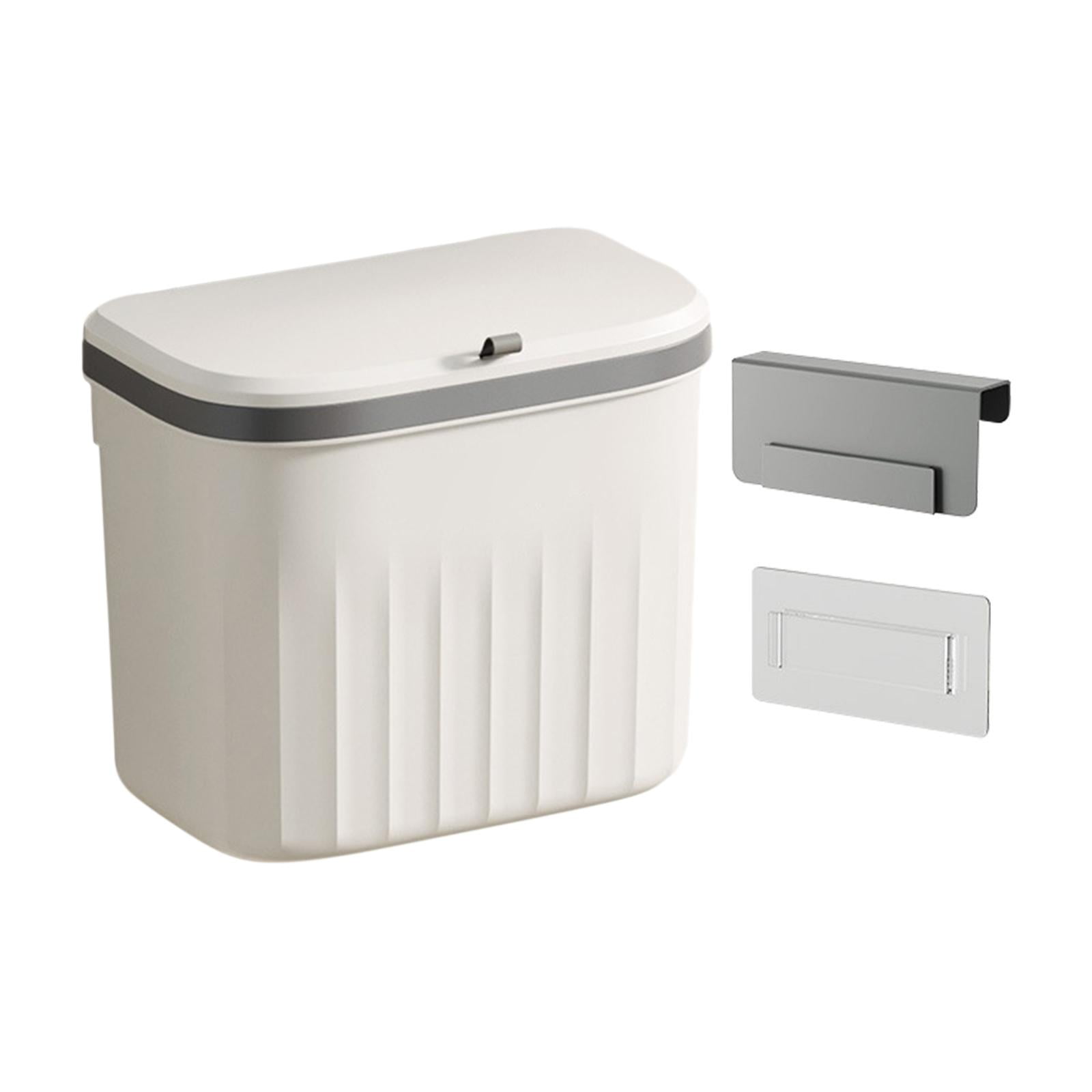 Magideal - Cubo De Basura Montado En La Pared, Cubo De Basura Debajo Del Fregadero, Cubo De Basura De Reciclaje, Cubo De Compost De Cocina Para Dormitorio, Encim Blanco 8.5l