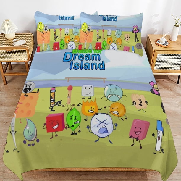 Game BFDI Battle For Dream Island Bedding Set Duvet Cover Comfortable and Lightweight Cartoon Bedding 3 Piece Bed Set