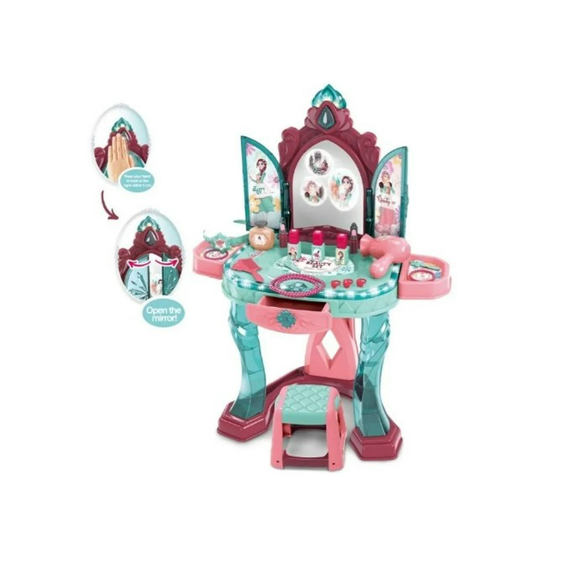 Genérico - Tocador Princesa Juguete Con Sensor, Luz Y Musica, Banquito