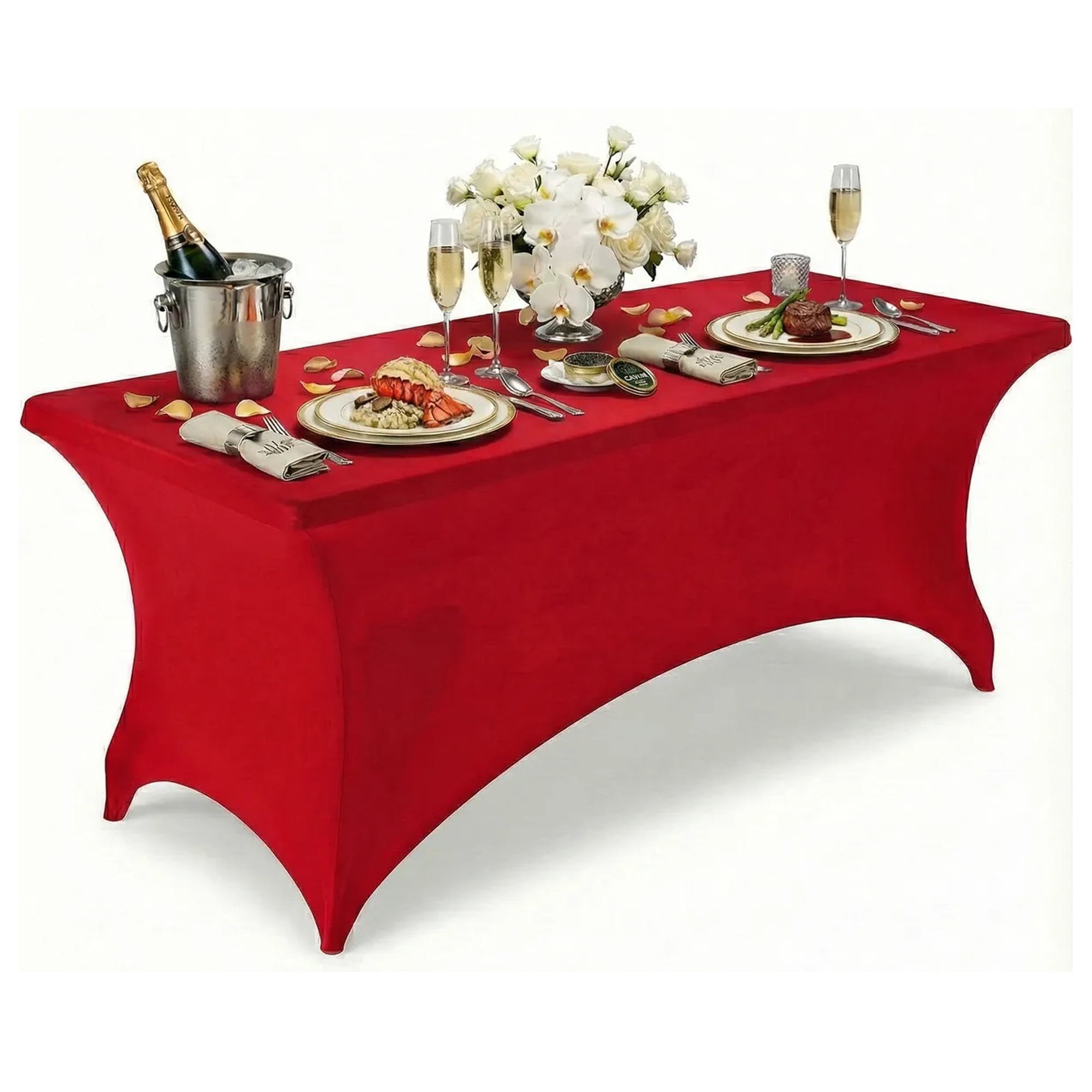 Eoland - Funda Mantel Spandex 183x75x75 Rojo