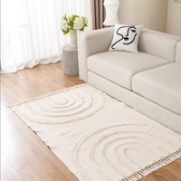 Wyj Hogar - Alfombra Estilo Nórdico Bohemio Con Flecos 120X180 Cm