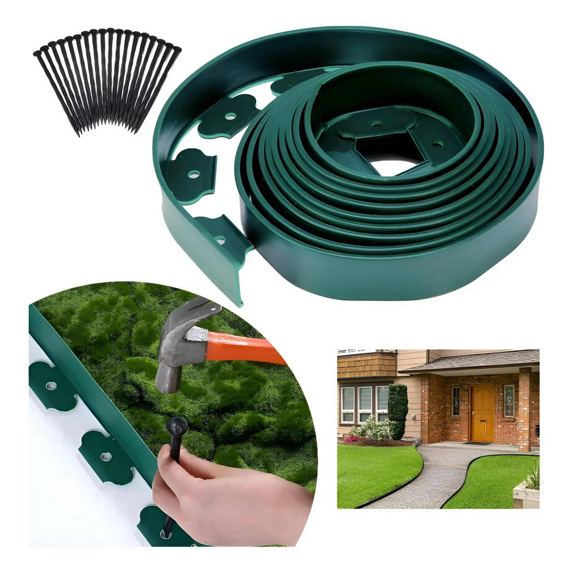 Separador Jardín Limitador De Césped 5cm×6m Verde + 18 Uñas | Lider