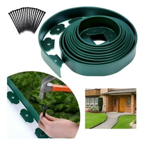 Genérica - Separador Jardín Limitador De Césped 5Cm×6M Verde + 18 Uñas