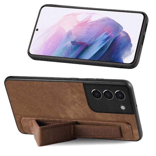 Funda Protectora con Correa para Samsung Galaxy S21 Plus Resistente a Golpes Marrón