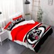 thumbnail image 1 of 3pcs North Sydney Bears Logo Duvet Cover Set - Vibrant Red Bedding with Zipper Closure Machine Washable Polyester, 1 of 5
