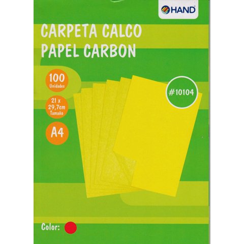 Hand - Papel Calco A4 100 Hojas. Papel Carbón Rojo