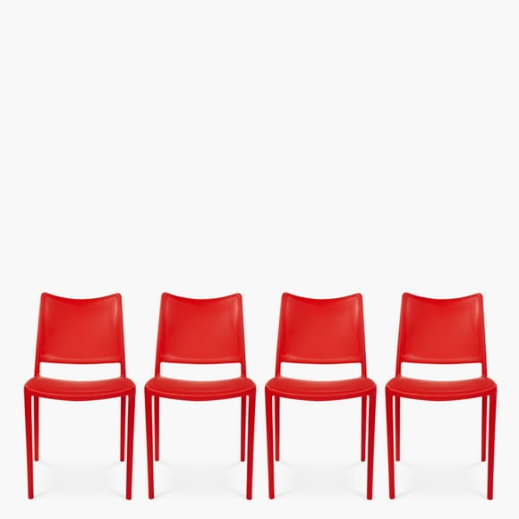 Packs 4 Sillas Plástico Terraza Todi Rojo