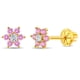 thumbnail image 1 of Aros de flor de oro 14k con circones rosados, 1 of 4