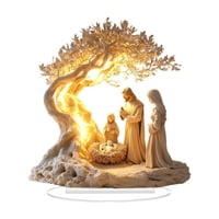 Magideal - Estatua Navideña, Estatuilla Del Nacimiento De Jesús Para Decoración Del Hogar, Escultura Acrílica Coleccionable, Adorno Para Sala De Estar, Pasillo,